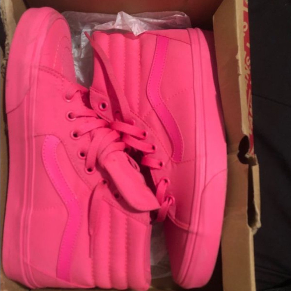 Neon pink High top Vans